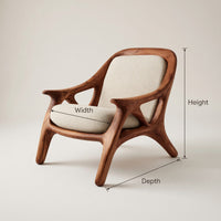 Solid Wood Chair Handcrafted Accent Living Room, view 3