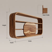 Solid Wood Bathroom Cabinet Scandinavian Curved Family, view 3