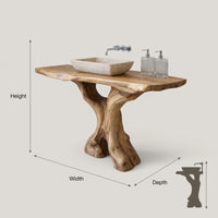 Solid Wood Live Edge Vanity Mid Century Bathroom Solid Sculptural Luxury, view 3