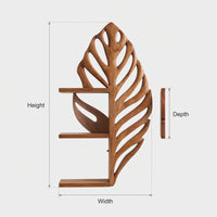 Solid Wood Wall Mounted Shelf Mid Century Display Living Room, view 3