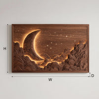Backlit Moon and Cloud Wall Art, Framed and Made to Order, view 3 — view 3