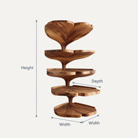 Solid Wood Corner Shelf Mid Century Leaf Shape Kitchen Wall Organizer, view 3
