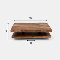 Floating Two-Tier Coffee Table with Open Storage Gap, view 3