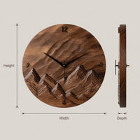 Solid Wood Clock Rustic Landscape Wall Living Room, view 3