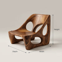 Solid Wood Chair Natural Accent Living Room, view 3