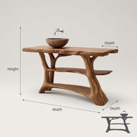 Solid Wood Live Edge Vanity Farmhouse Bathroom Solid Rustic Bathroom, view 3