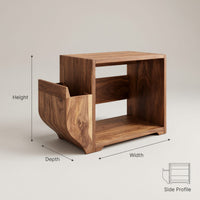 Solid Wood Record Player Stand Storage Cabinet Urban Penthouse, view 3