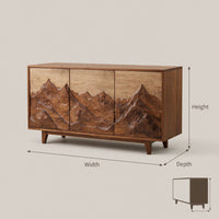 Solid Wood Sideboard With Mountain Relief Home, view 3