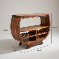 Solid Wood Bar Cabinet Wine With Wine Rack Dining Area, view 3