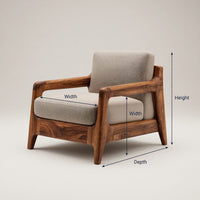Solid Wood Chair Lounge With Wide Seat Living Room, view 3