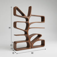 Branching Leaf-Form Bookshelf in Solid Walnut, view 3