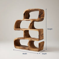 Solid Wood Standing Shelf Artistic Modern Home, view 3