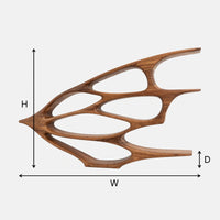 Leafwing Wall Bookshelf, Carved from Solid Walnut, view 3