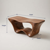 Solid Wood Teak Shower Bench Sculptural Two Tier Bathroom, view 3