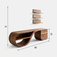 Hand-Sculpted Loop Base TV Console with Drawer Bank, view 3