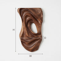 Nested Ovals in a Carved Walnut Wall Sculpture, view 3 — view 3