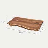 Solid Wood Table Top Farmhouse Live Edge Tabletop Dining Room, view 3
