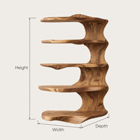 Solid Wood Spice Rack Rustic Kitchen Decor Storage Shelf, view 3