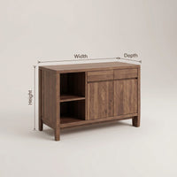 Solid Wood Bathroom Vanity Handcrafted Black With Open Shelves, view 3