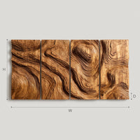 Layered Contour Wall Art in Four Carved Panels, view 3 — view 3