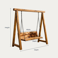 Solid Wood Porch Swing With Backrest Patio, view 3
