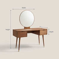 Solid Wood Dressing Table Mid Century Handmade Vanity Bedroom, view 3