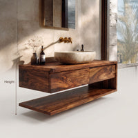 Solid Wood Bathroom Vanity Wall Mounted, view 3