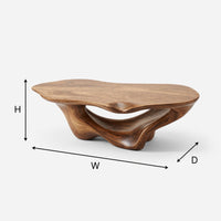 Dunecrest Coffee Table with a Carved Wave Base, view 3