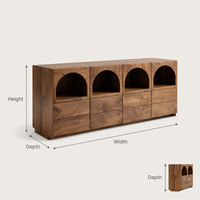 Solid Wood Sideboard Arched Niche Living Room, view 3