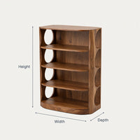 Solid Wood Shoe Storage Bench Mid Century Vertical Rack Hallway Closet, view 3