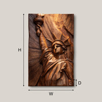 Chisel-Cut Liberty and Palms, Framed Wall Art Panel, view 3 — view 3