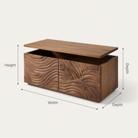 Solid Wood Entryway Storage Bench Mid Century Natural Bedroom, view 3
