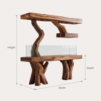 Solid Wood Aquarium Stand Elegant Stylish Living Space, view 3