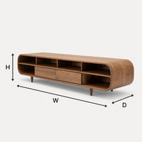 Bent, Fitted, and Pegged: A Long Walnut TV Console, view 3