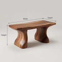 Solid Wood Teak Shower Bench Curved Bath Bathroom, view 3
