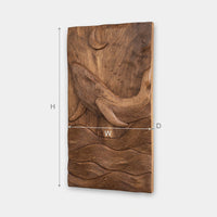 Grain of a Single Walnut Log, Carved as a Whale Wall Panel, view 3 — view 3