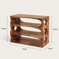 Solid Wood Shoe Storage Bench Minimalist Condo Entryway Placement, view 3