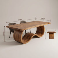 Boho Statement Table For Indoor Pool Dining Area, view 3