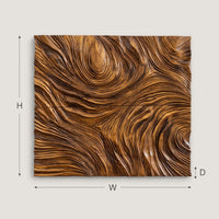 Whorls and Ridges Carved Into a Square Wall Panel, view 3 — view 3