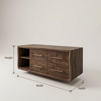 Solid Wood Bathroom Vanity Scandinavian Floating With Open Shelf Apartment, view 3