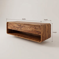 Solid Wood Bathroom Vanity Minimalist Floating Areas, view 3