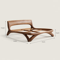 Solid Wood Bed Frame Minimalist Platform Bedroom, view 3
