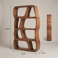 Scandinavian Artistic Bookshelf Display Organizer For Bedroom Space, view 3