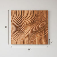 Chisel-Cut Ripples Across Four Wood Wall Panels, view 3 — view 3