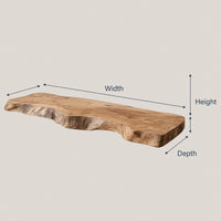 Solid Wood Natural Wood Floating Shelves Handcrafted Shelf Entryway Christmas, view 3