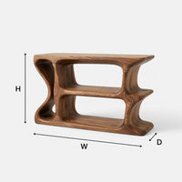 Ripplecut Console Table, Shaped from Solid Walnut, view 3