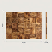 Solid Wood Headboard Rustic Square Panel Modern Farmhouse Bedroom, view 3