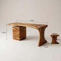 Modern Wooden Desk With Built In Bookshelves For Office Decor, view 3