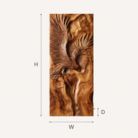 Deep-Relief Eagle Carving on a Tall Walnut Wall Panel, view 3 — view 3
