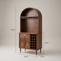Solid Wood Bar Cabinet Wine With Storage Dining Room, view 3